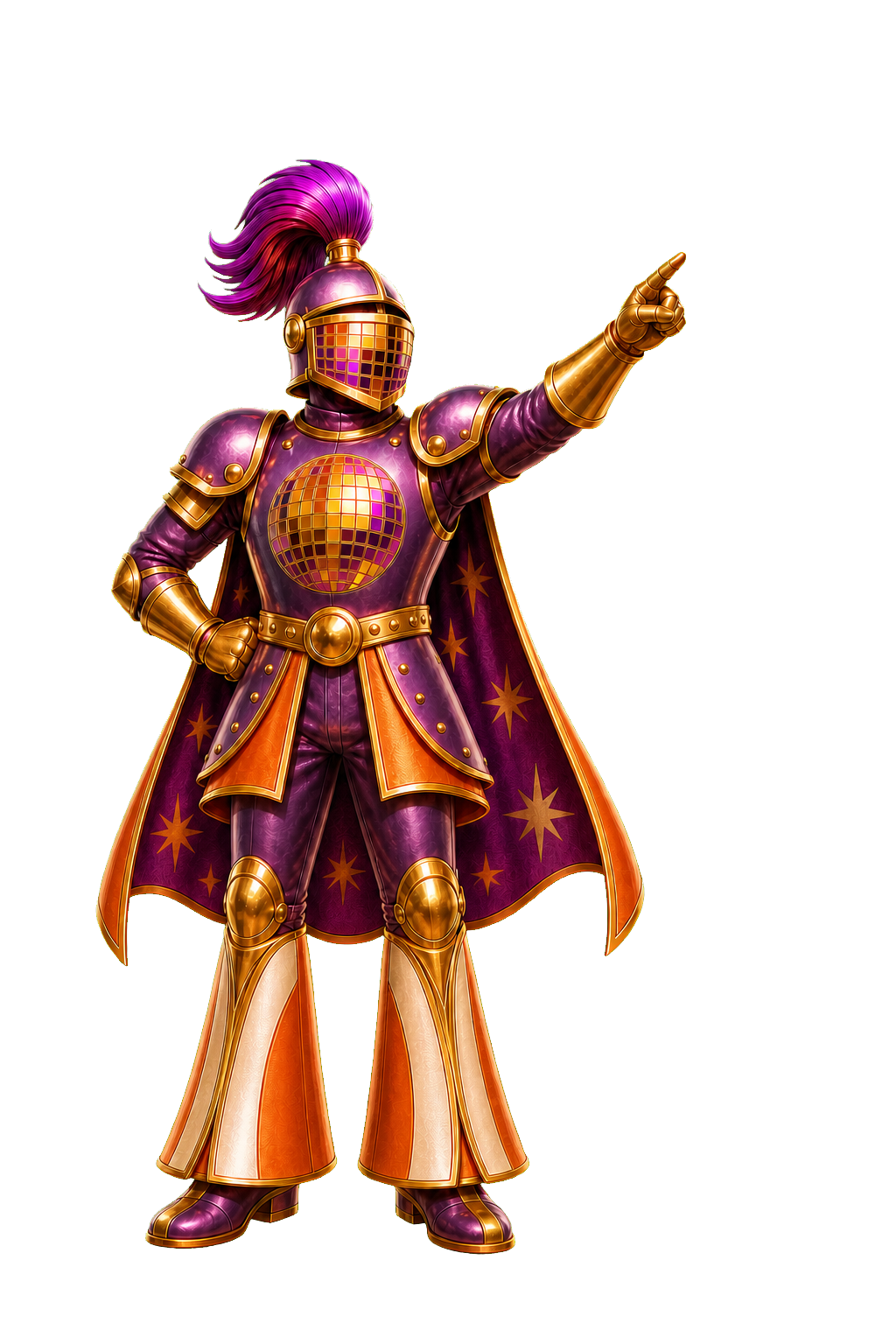 Upright Boogie Knight pointing up toward the interactive world map